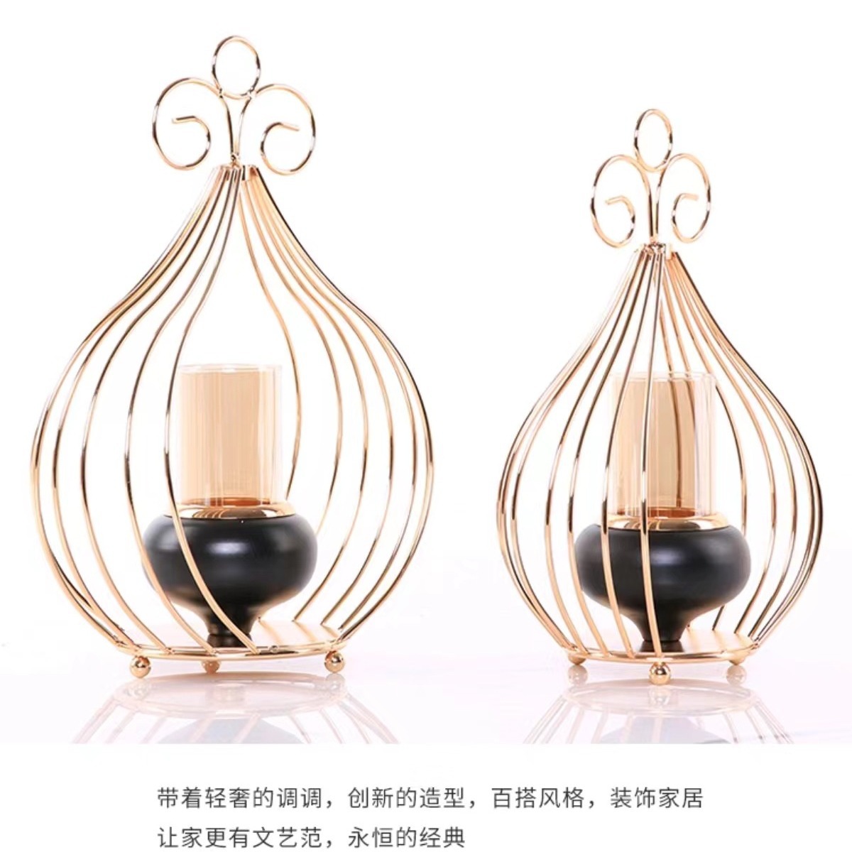 Estilo europeo, lujo ligero, dorado, estante creativo, candelabro, decoración de sala de estar para el hogar, taza de vela, decoración de mesa de hotel, decoración