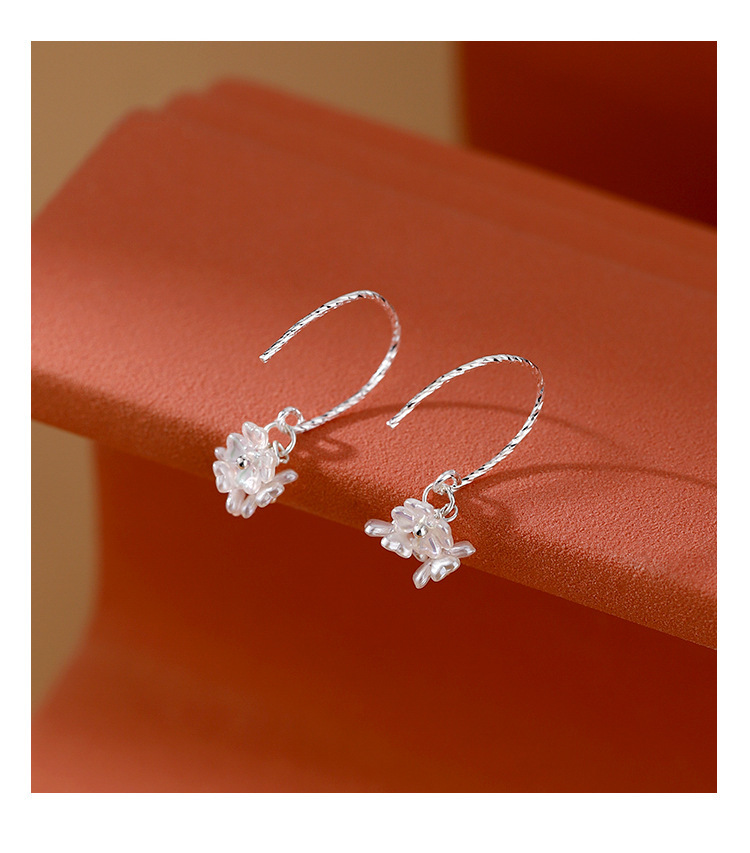 Solid Color, Flower Pattern Women's Gender Plating Design 1 Pair Simple Style Solid Color Flower Plating Arylic Copper Earrings
