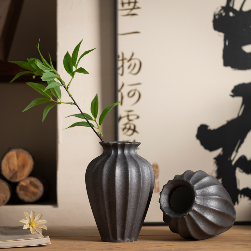 Jingdezhen 세라믹 꽃병 장식 거실 꽃-새로운 중국 스타일 빈티지 복도 장식 수경 말린 꽃