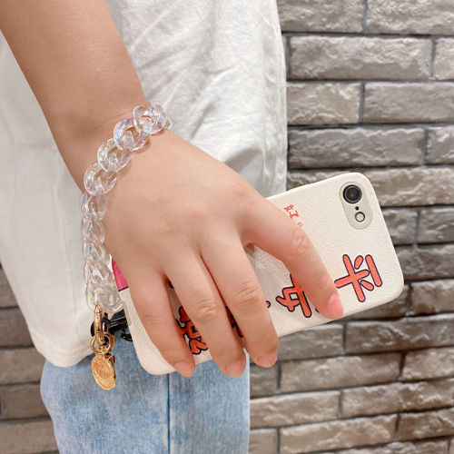 工厂供应个性新款炫彩链条可拆卸扣手机挂绳饰品大链子挂绳