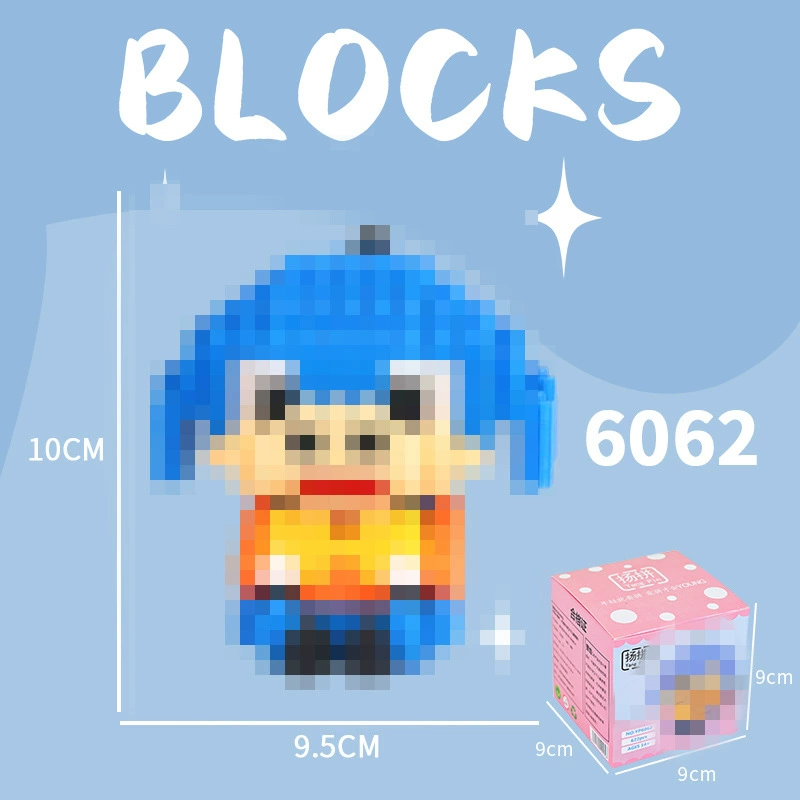 Cartoon Building Block Toy Set, Mini Constructor Doll, 9×9×9 cm, Assorted Character Designs