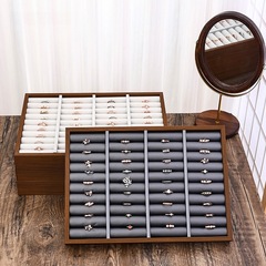 黒胡桃紋木製指輪イヤリング百位ネックレスペンダント盤ジュエリー収納盤クロスボーダー代発