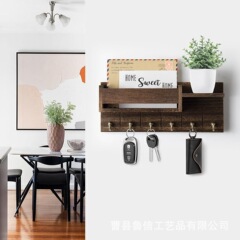 クロスボーダー木製玄関キーバッグ収納ラック木製壁掛け鉢植え小さな装飾品収納ラック