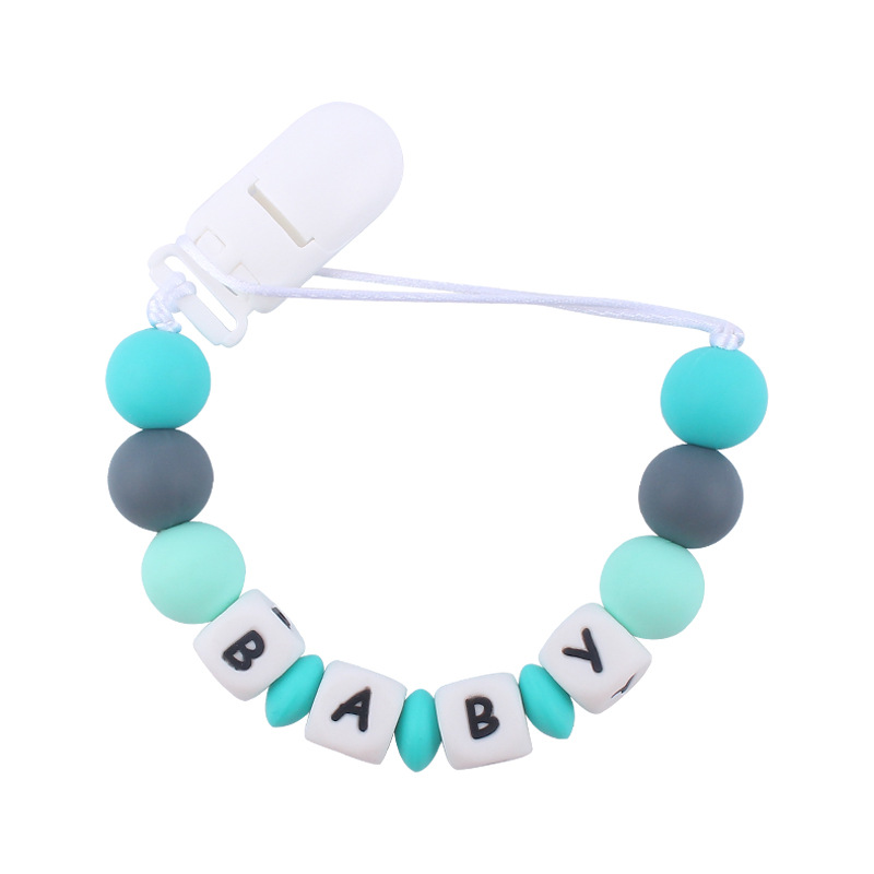 Bebé suministros pacificar bebé cuentas de silicona pezón cadena creativa DIY bebé silicona nombre anti-gota cadena nuevo