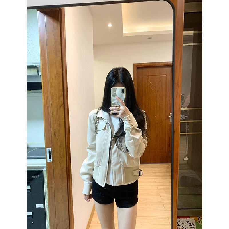 复古气质感立领短款外套女2025秋季新款慵懒百搭修身夹克上衣|undefined