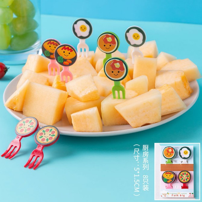 Uso doméstico Cartoon Tenedores para fruta para niños Creativo Animales para niños Set de palillos de plástico para fruta Palillos para fiambrera