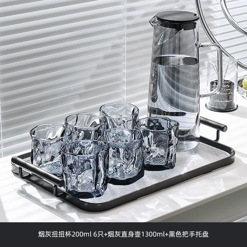 北欧高级玻璃水杯家用水壶整套耐高温喝水茶杯客厅待客杯子套装|undefined