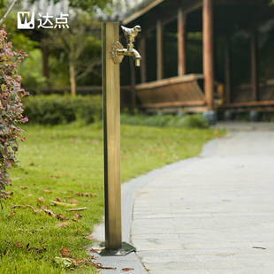 Outdoor Column Faucet Antique 304 Stainless Steel Multifunctional Anti-Freeze House Garden Courtyard Chinese Faucet