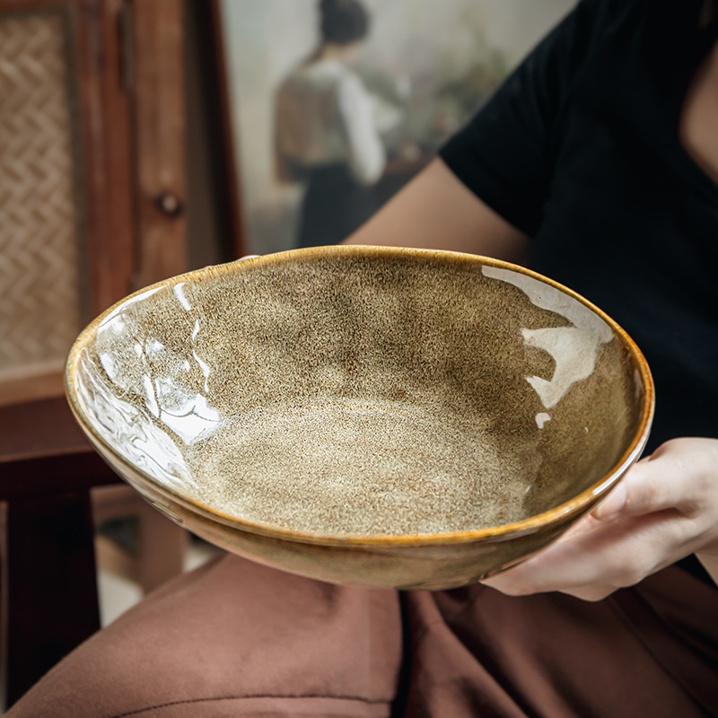 Cuencos de goteo de forma característica cuencos de ensalada de 8 pulgadas cuencos de cerámica de forma especial cuencos de fideos cuencos de restaurante exportación transfronteriza