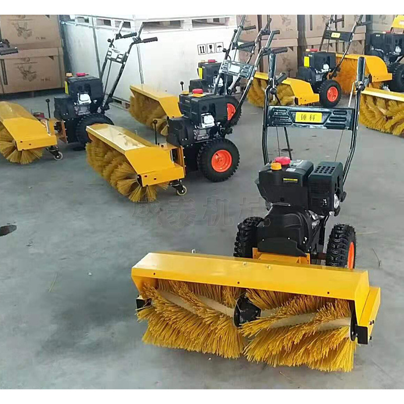小区物业清雪机毛刷式扫雪机手推式除雪小型扫雪机路面积雪清扫机