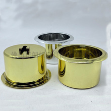 家具配件6分塑料杯带扣平底胶杯镀铬金色杯托影院沙发扶手储物件