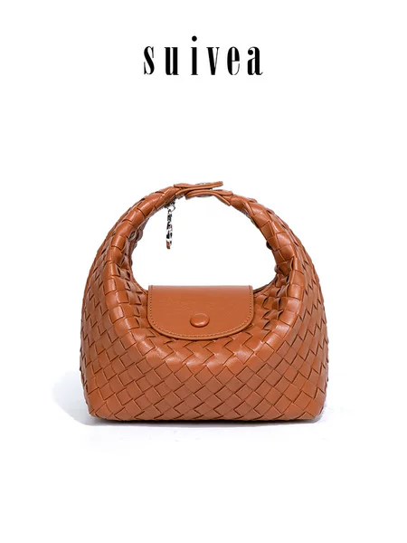 In-stock wholesale Longxiang dumpling bag, hand-woven handbag, stylish and versatile, can be used as a shoulder bag, underarm bag, or crossbody bag