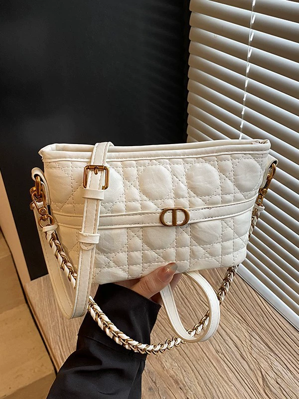 Плечевая сумка (в стиле Chanel) ретро с ромбовидной стёжкой, маленькая, 24×13×8,5 см