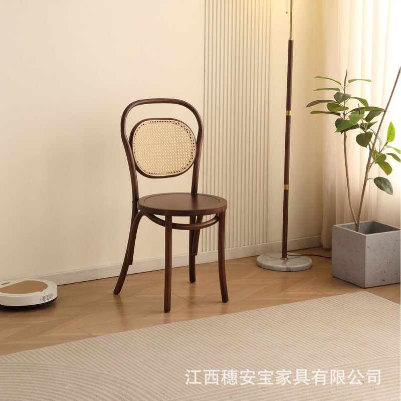 实木餐椅椅子靠背椅整装藤编家用商用格曼椅民宿咖啡店椅高靠背|undefined