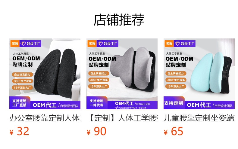 Ergonomic Lumbar Support, Custom-Made, Comfortable and Breathable Car Lumbar Support, Car Lumbar Cushion, Office Lumbar Support Back Cushion