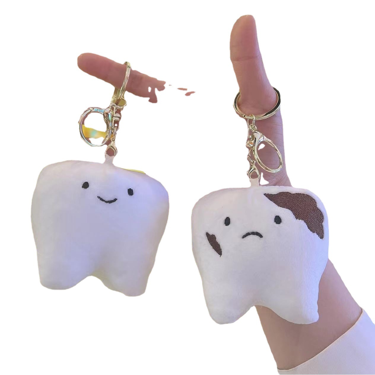 Tiktok muñeca de peluche diente música juguete pareja bolsa colgante de peluche llavero Diente de diente caries muñeca al por mayor