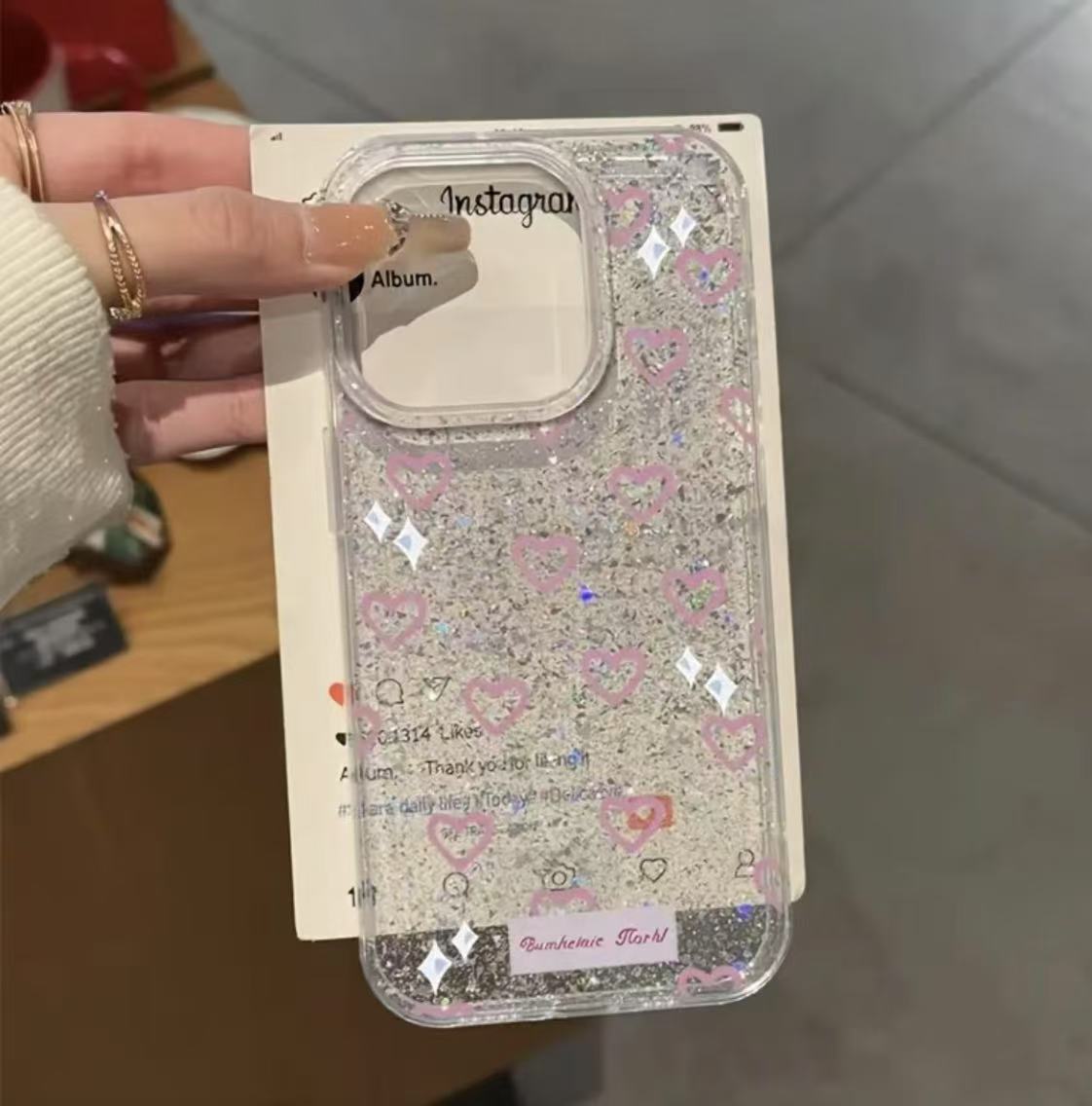 Crystal IMD Shell-Transparent-Pink Love English 99685