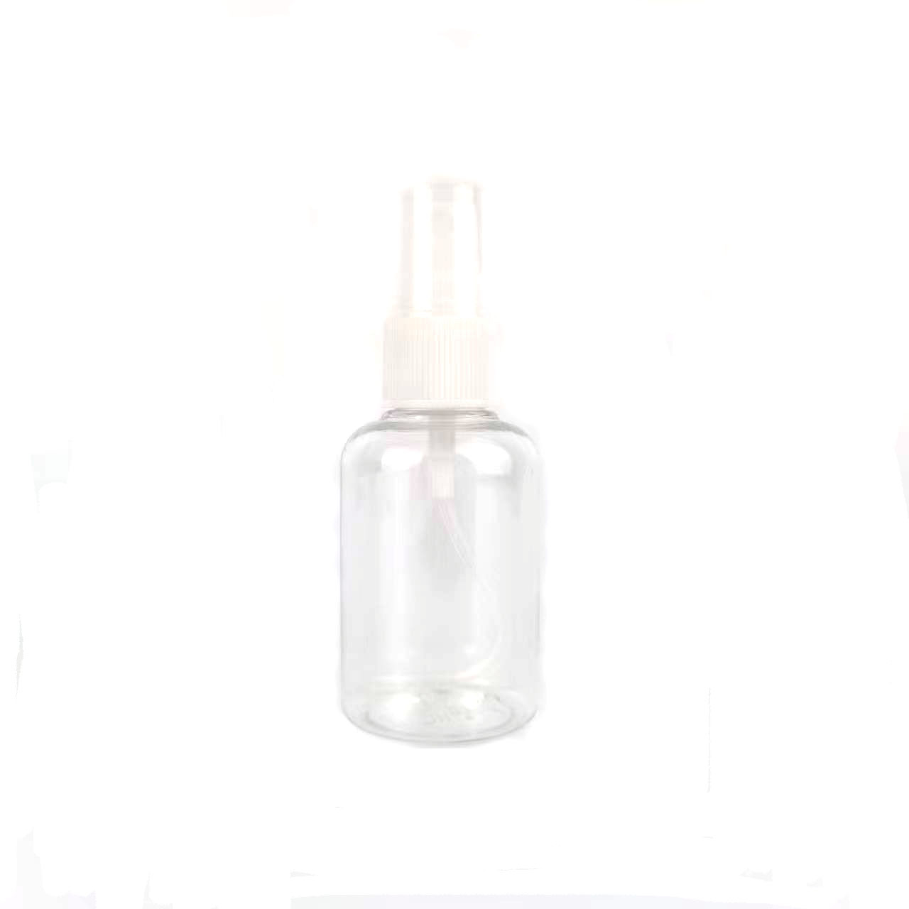 Al por mayor grasa 50ml botella de spray transparente redonda mascota niebla fina pequeña regadera cosmética líquido sub-embalaje botella de spray de plástico