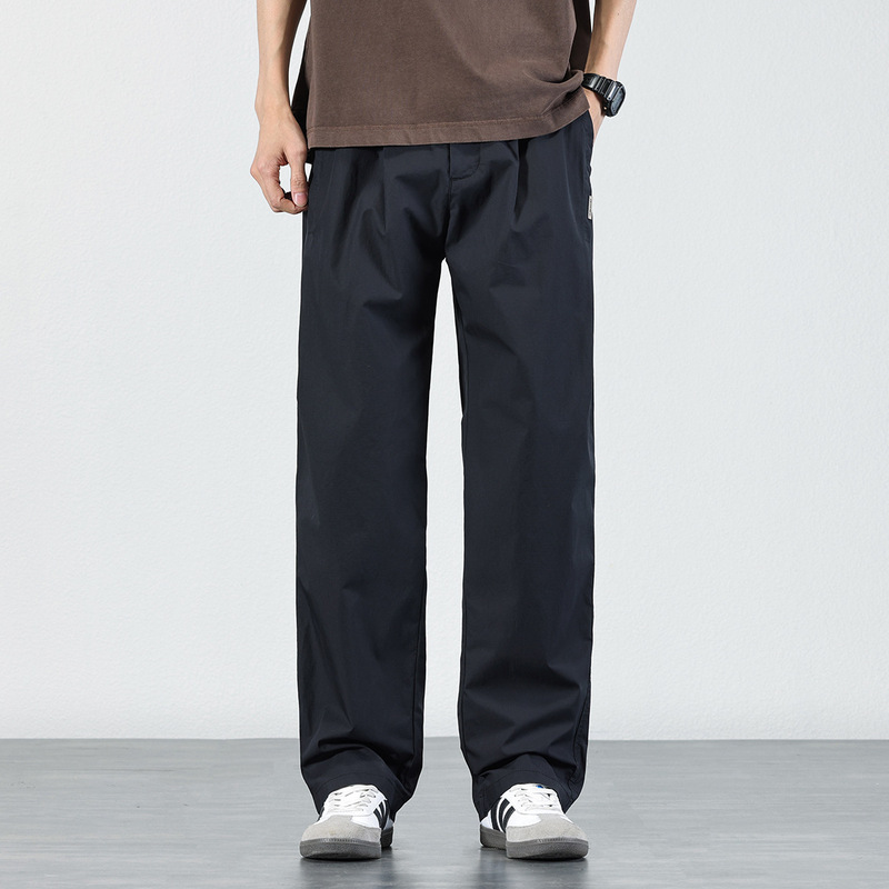 Straight Casual Pants Men's 2025 Spring and Summer Simple Solid Color Loose Pants Stretch All-match Trendy Wide Leg Pants Straight Casual Pants Men's 2025 Spring and Summer Simple Solid Color Loose Pants Stretch All-match Trendy Wide Leg Pants