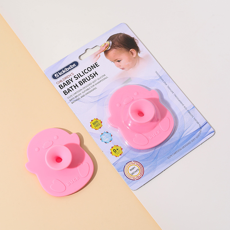 Cepillo para champú de silicona para bebés, baño para bebés, baño, limpieza, cepillo para masaje del cuero cabelludo, cepillo para champú para bebés
