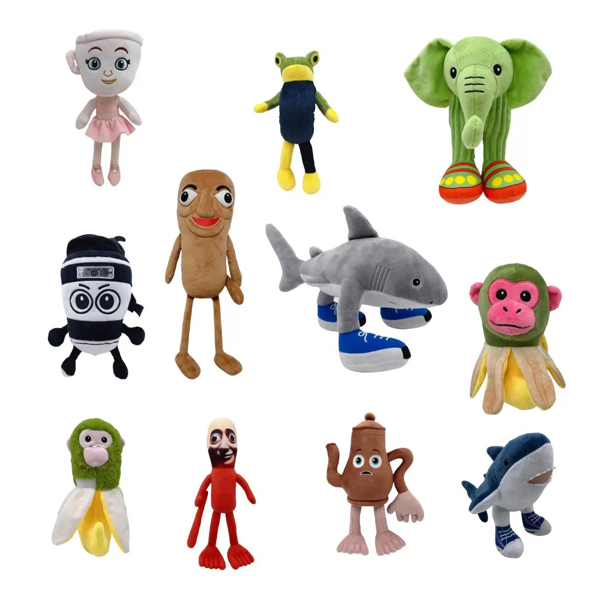 Cross-Border New Product American Mountain and Sea Classic Tung Tung Tung Sahur Shark Elephant Stuffed Toy Doll