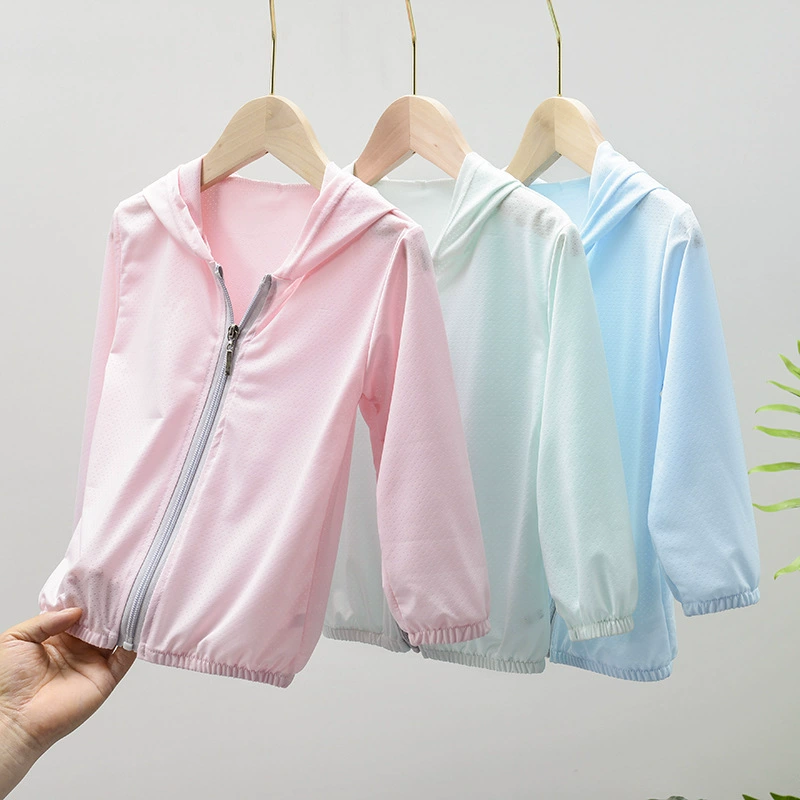 Детская солнцезащитная одежда Летняя детская тонкая ледяная шелка родитель-ребенок тонкая куртка для мальчиков и девочек детская солнцезащитная одежда
