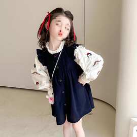 女童春秋裙子套装春装2025新款儿童洋气春季连衣裙宝宝子两件套