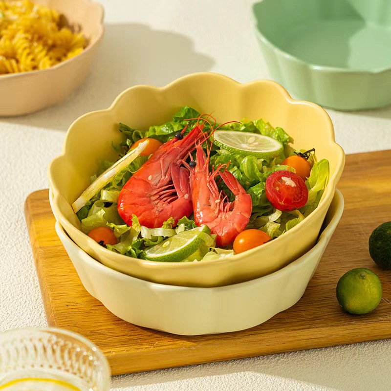 Tazón de ensalada de postre tazón de porcelana hogar tazón de fruta solo tazón de huevo al vapor tazón de yogur tazón para hornear tazón de freidora de aire tazón de avena