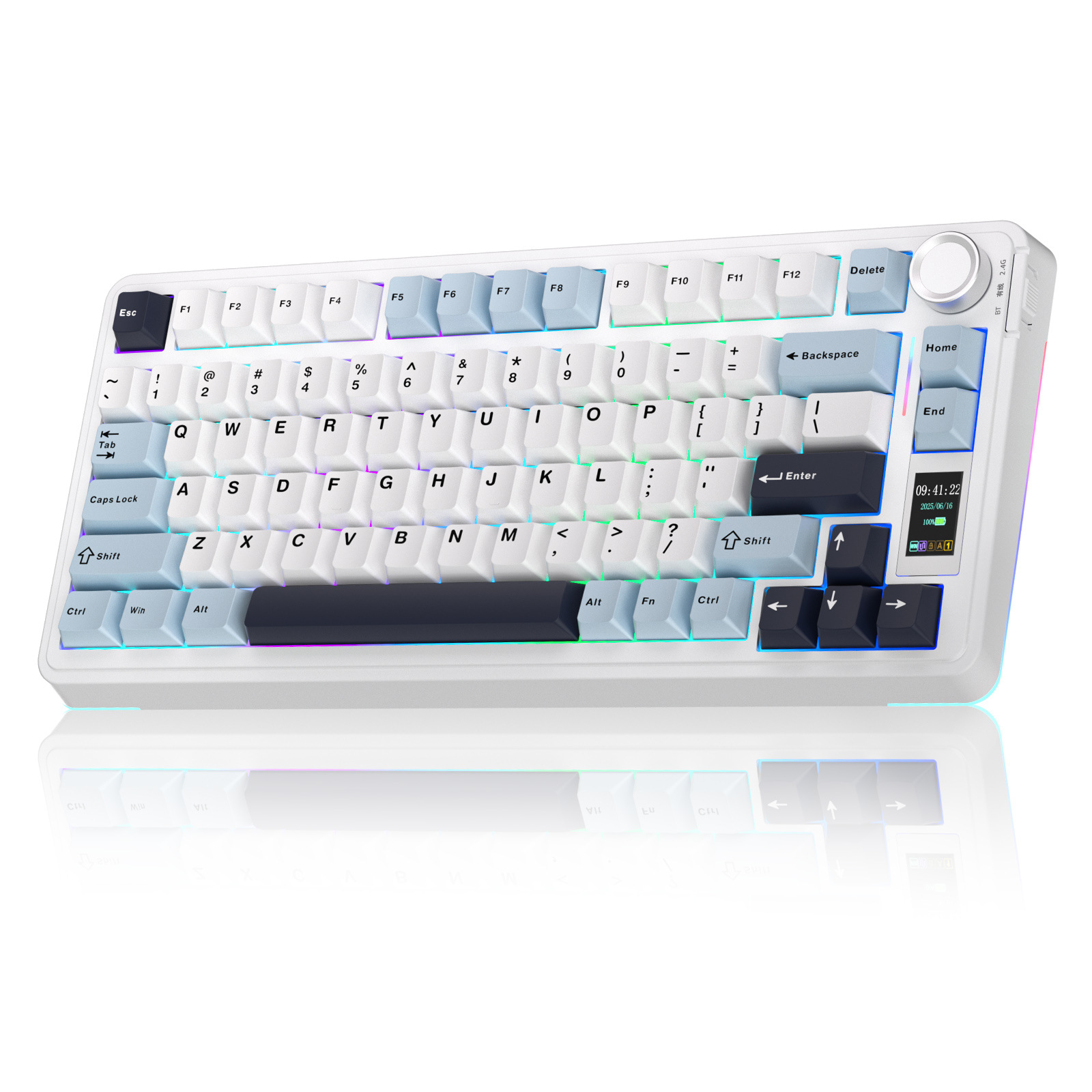 Wolf Spider S75Pro Customized Three-Mode Mechanical Keyboard Wireless Bluetooth Screen Office Game E-Sports Side Engraved Gradient