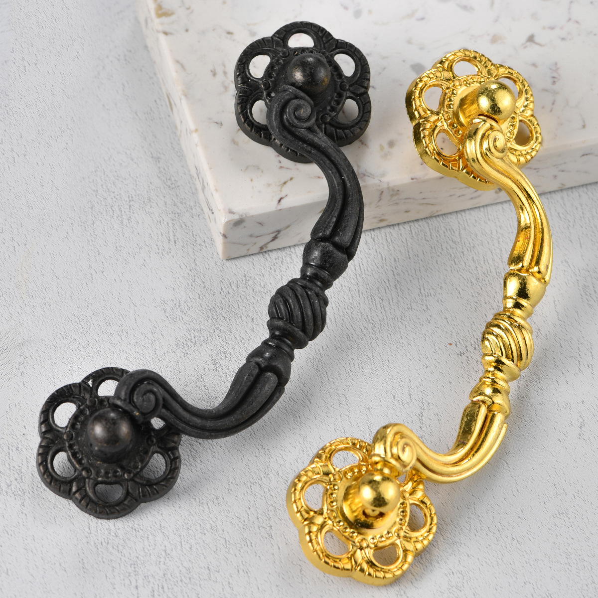 Single-hole pull handle for antique bronze European-style circular drawer pulls, with a cabinet door hole distance of 86mm