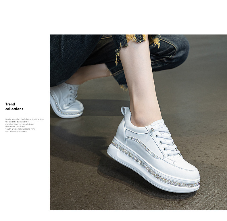 Genuine Leather White Women, Slip-On, 2025 Autumn New Thick-Soled Casual Shoes, Lightweight, Height-Increasing Sneakers_vogvips.com