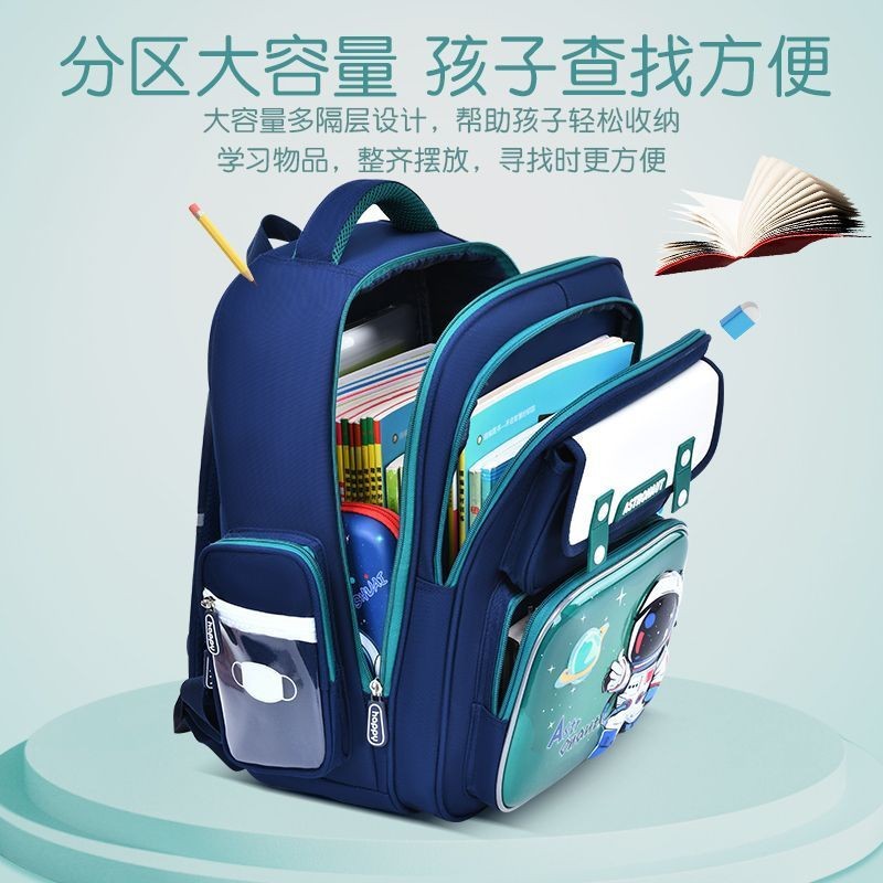 Mochila escolar para niños, estudiantes de primaria, niñas, grado 1,23 a 45,6 para hombres, gran capacidad de carga, logotipo de mochila de espalda