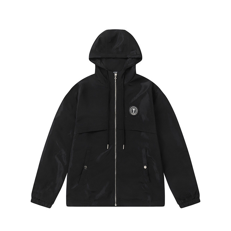 Trapstar European and American Street Fashion Brand Black Embroidered Alphabet Men's Jacket Loose Casual High Street Zipper Coat Trapstar European and American Street Fashion Brand Black Embroidered Alphabet Men's Jacket Loose Casual High Street Zipper Coat