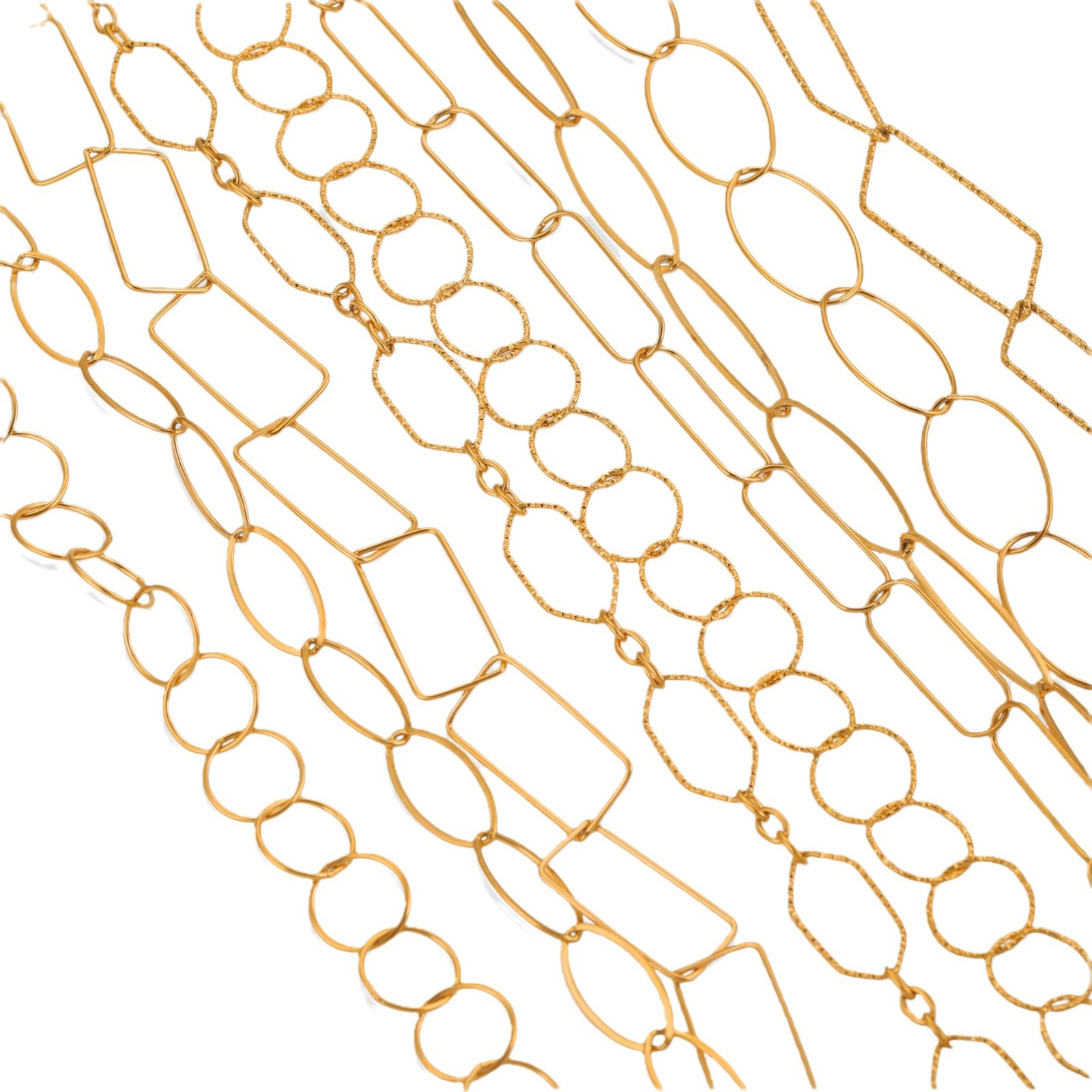 Europa y los Estados Unidos transfronterizos simple gran cadena chapado 18K oro real coreano cadena hecha a mano diy joyería accesorios collar pulsera