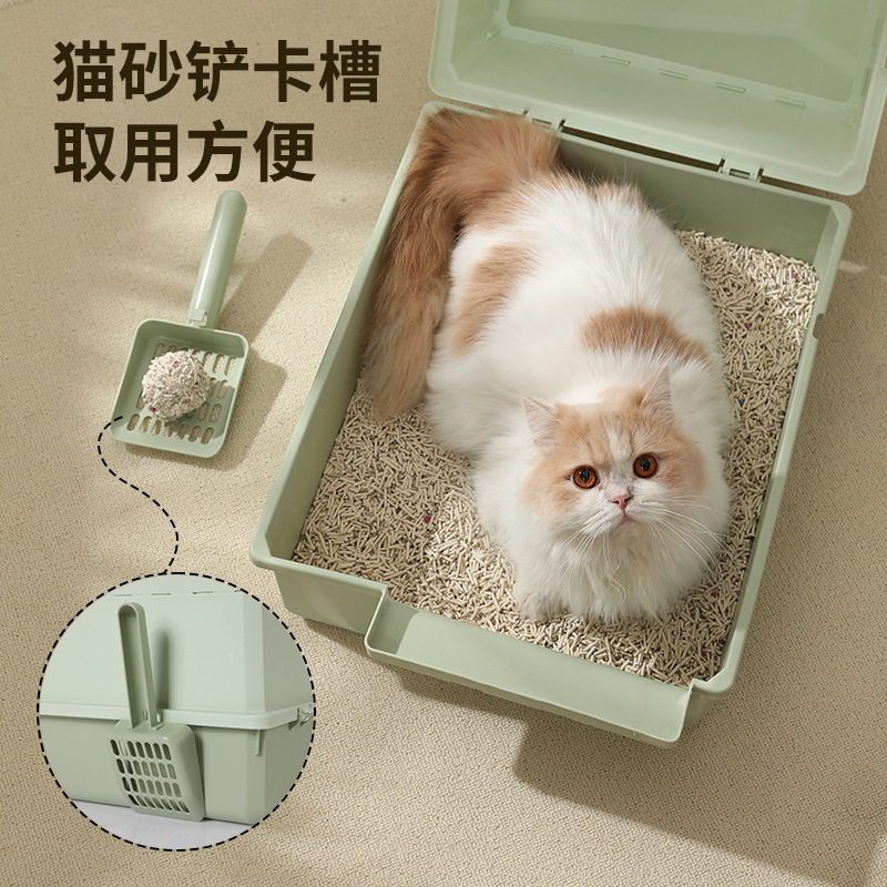Gran caja de arena para gatos completamente cerrada extraíble gato perro inodoro con puerta mascota gato inodoro suministros para mascotas