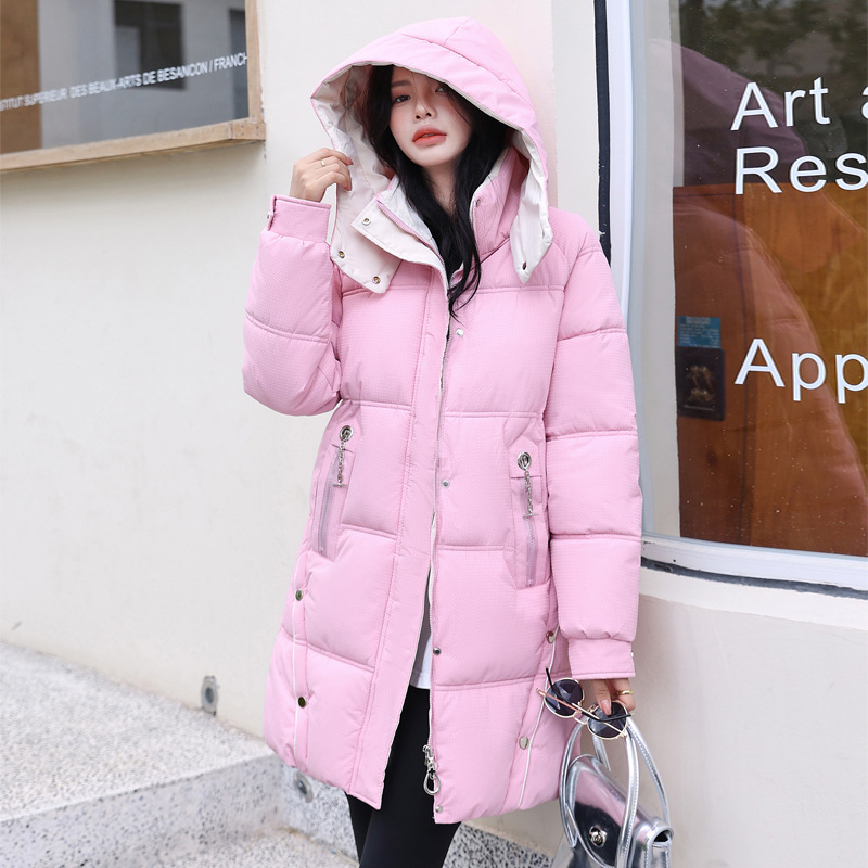 2023 invierno nuevo suelto gran pan chaqueta de pluma de algodón chaqueta de algodón chaqueta de mujer chaqueta de algodón grueso medio largo