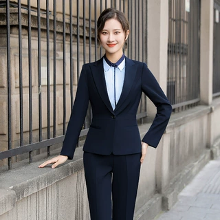 职业小西装外套春秋长袖西服珠宝店前台工作服高端气质套装OL正装