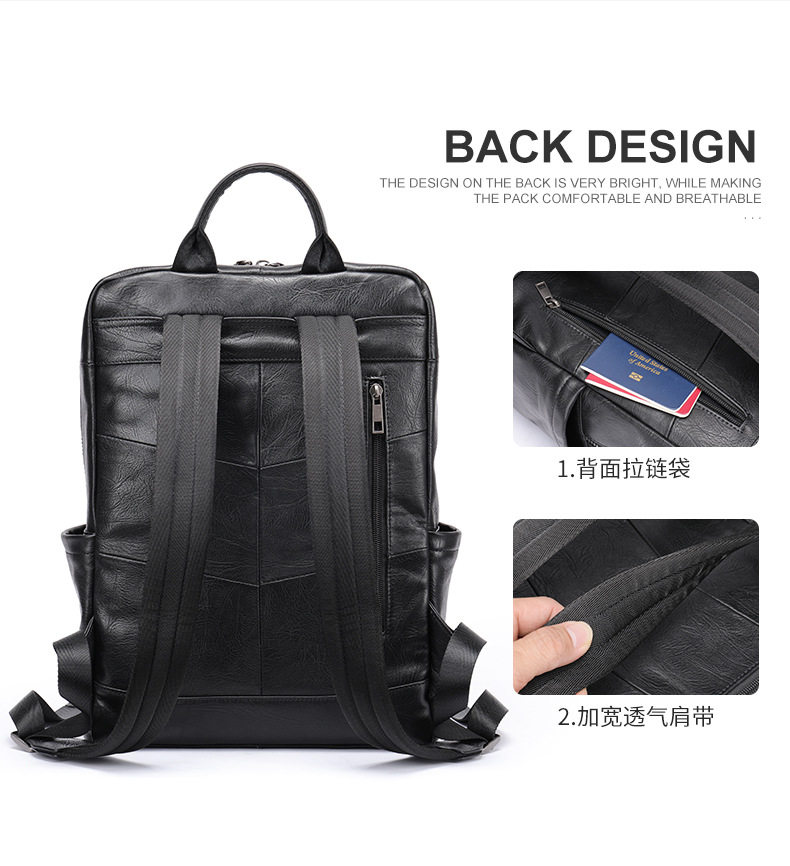Ba lô nam da bò thật cao cấp phong cách công sở, ba lô đựng máy tính 10 inch — màu đen, Cà phê tự nhiên rơi, Đen tự nhiên, rơi tự do, Nâu cà phê chi tiết 36
