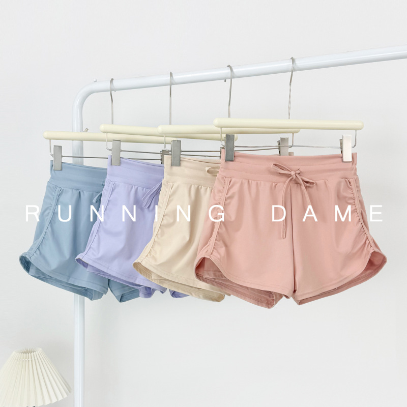 Women's sports shorts for badminton and tennis, high-waisted, slimming, for running, training, fitness, yoga, faux two-piece running shorts