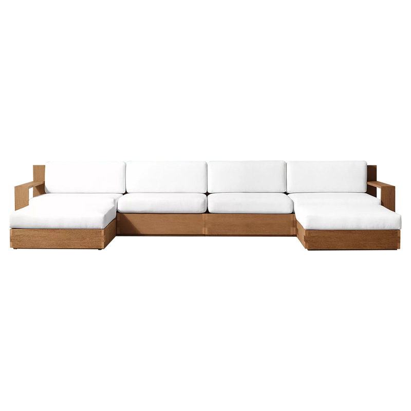 Al aire libre nórdico patio sofá combinación teca ocio villa hotel patio al aire libre B & B combinación de mesa y silla