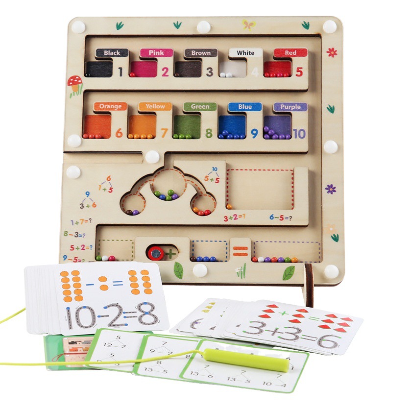 Educación temprana de los niños computación de madera clasificación de colores cuentas magnéticas jardín de infantes Ilustración matemáticas aritmética juego juguetes educativos