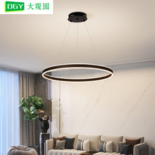 客厅吊灯2025新款简约现代客厅主灯圆环卧室灯极简餐厅灯具357L