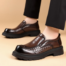 大头皮鞋厚底乐福鞋 春季新款欧美时尚德比鞋商务皮鞋潮男鞋增高