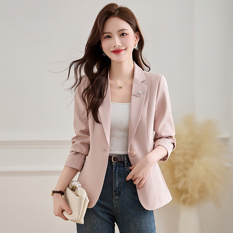 2025 Spring and Autumn New Elegant Slim-fit Suit Small Suit Casual All-match Fashion Women's Jacket JX2505