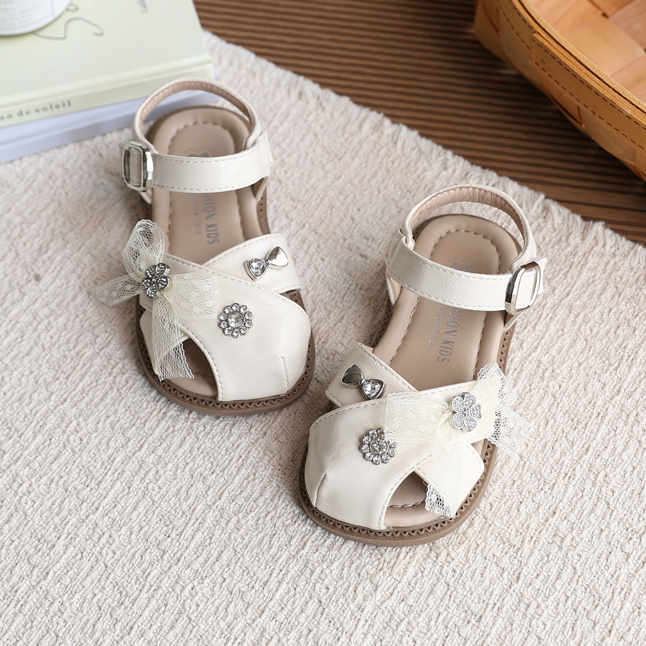 Niñas sandalias de verano 2026 nuevos zapatos de moda para niños, zapatos casuales de encaje, arco, princesa image 3