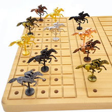 爆品桌游赛马棋子创意金属马飞行棋盘配件益智桌面对战棋马提手