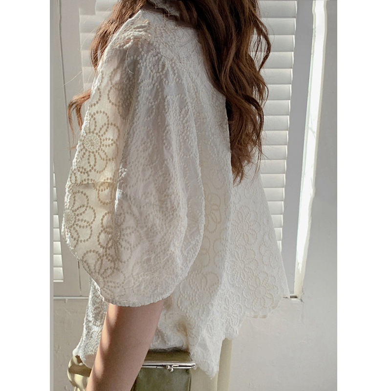 White summer lace shirt