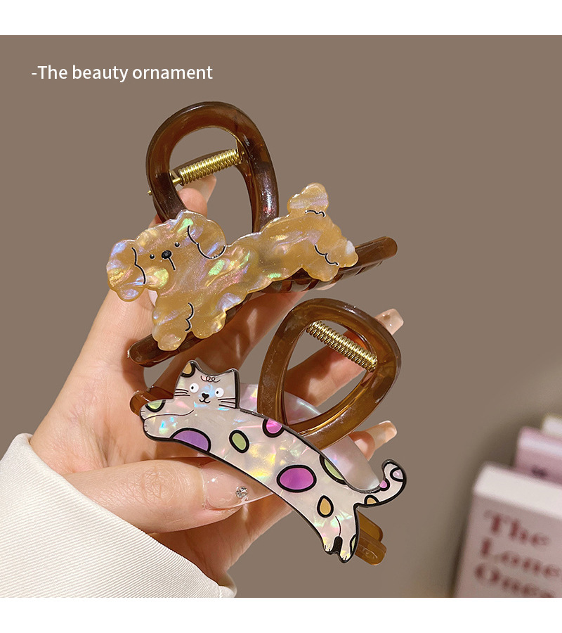 Forcina per capelli a forma di cucciolo di gatto con cartone animato, per bambini, con disco per capelli da donna, media e piccola, a forma di squalo_voghion.com