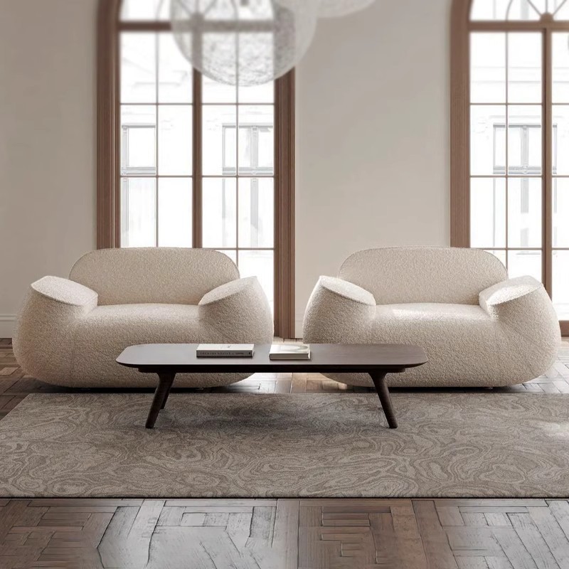 Italiano minimalista sala de estar sofá de tela para una persona 2025 nuevo sofá de diseño George sofá de tela doble