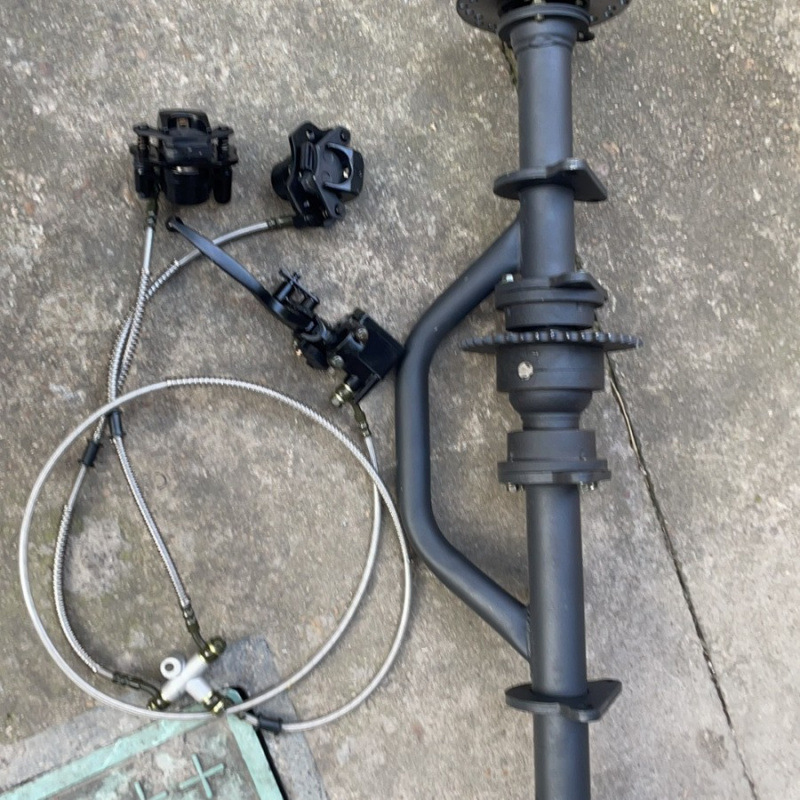 Quad bike, ATV, go-kart modification accessories, chain drive differential rear axle, dual disc brakes 81CM/100CM